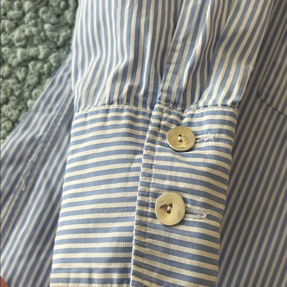Zara Blue and White Striped Shirt - Picture 7 of 8